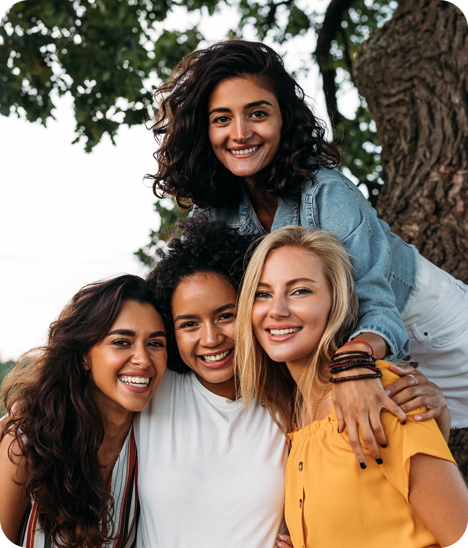 Group of smiling women